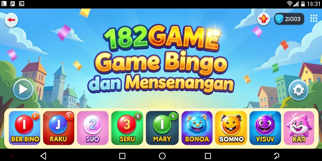Tampilan gameplay seru dalam 182GAME dengan elemen bingo yang menarik.