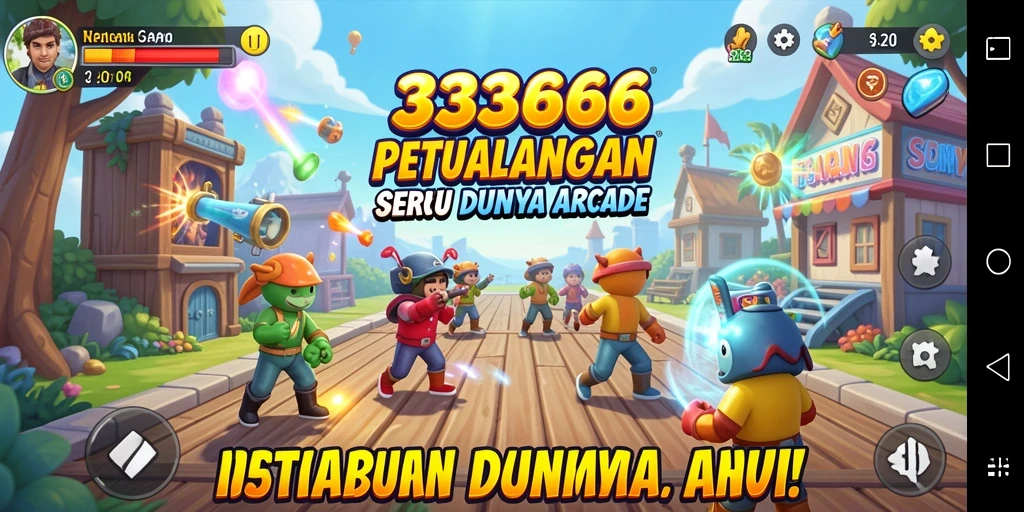 Tangkapan layar utama 333666 menunjukkan aksi seru dan gameplay yang dinamis.