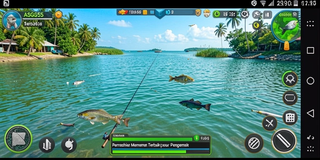Tangkapan ikan besar dalam gameplay ASG55 yang seru.