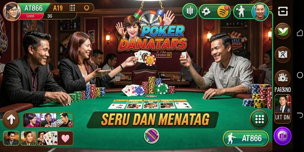Tampilan utama game Poker AT866 dengan aksi kompetitif.