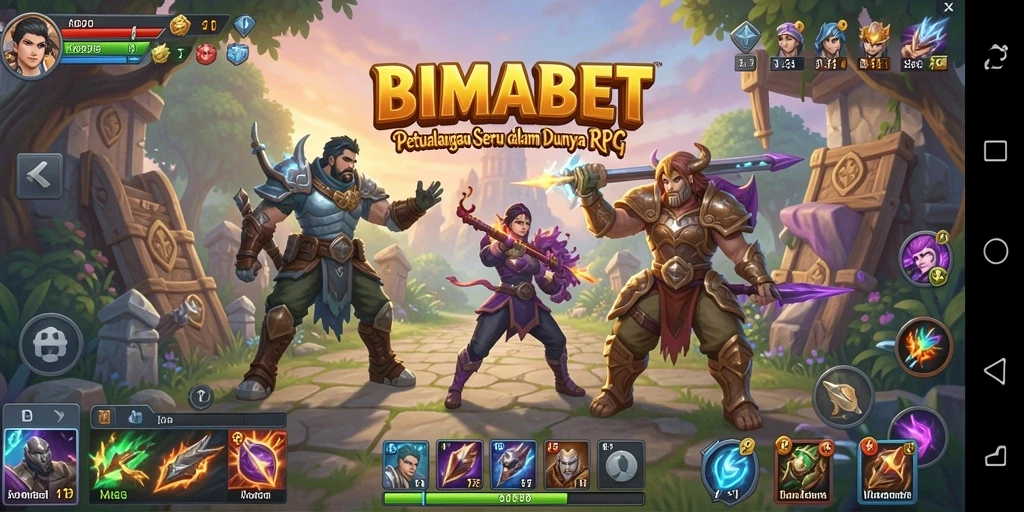 Screenshot gameplay <strong>BIMABET</strong> menunjukkan aksi seru dalam pertempuran RPG.