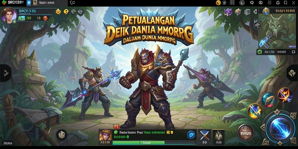 Tampilan menakjubkan dari gameplay MMORPG BRO138 di dunia petualangan.