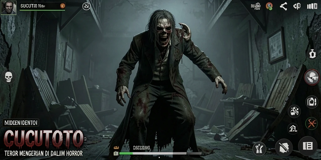 Screenshot CUCUTOTO menampilkan atmosfer gameplay yang mencekam.