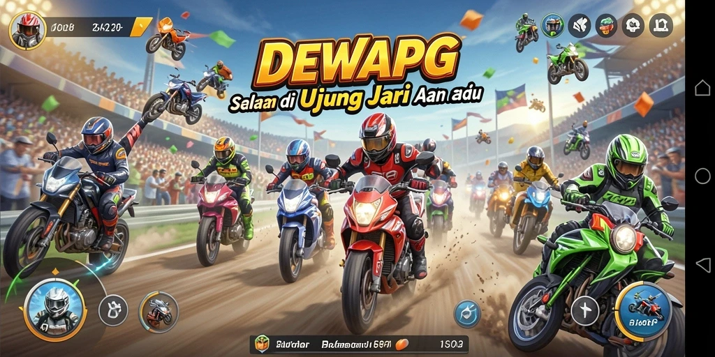 Gameplay balapan seru di DEWAPG dengan grafis memukau.
