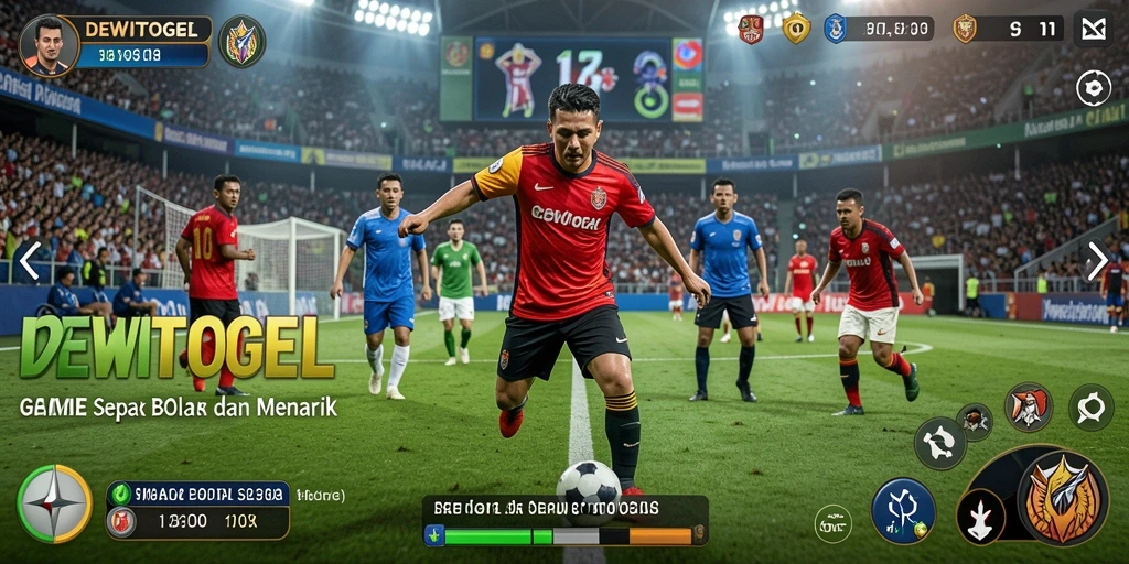 Tampilan gameplay <strong>DEWITOGEL</strong> dengan aksi sepak bola yang menegangkan.