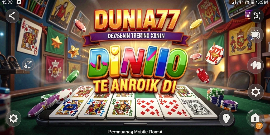 Screenshot DUNIA77 menunjukkan momen seru dalam permainan Domino.