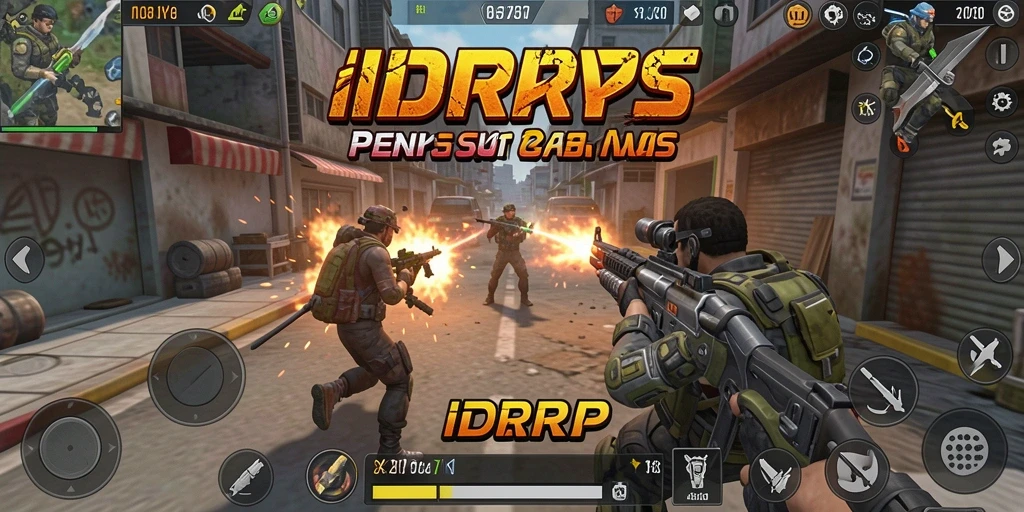 Tampilan seru gameplay IDRRP dengan aksi taktis yang memukau.