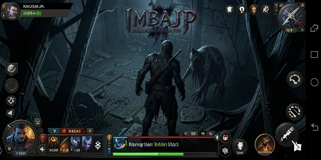 Tampilan gameplay menegangkan dalam dunia horor IMBAJP.
