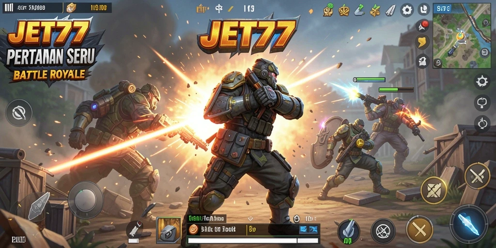 Tangkapan layar dari aksi Battle Royale JET77 yang seru.