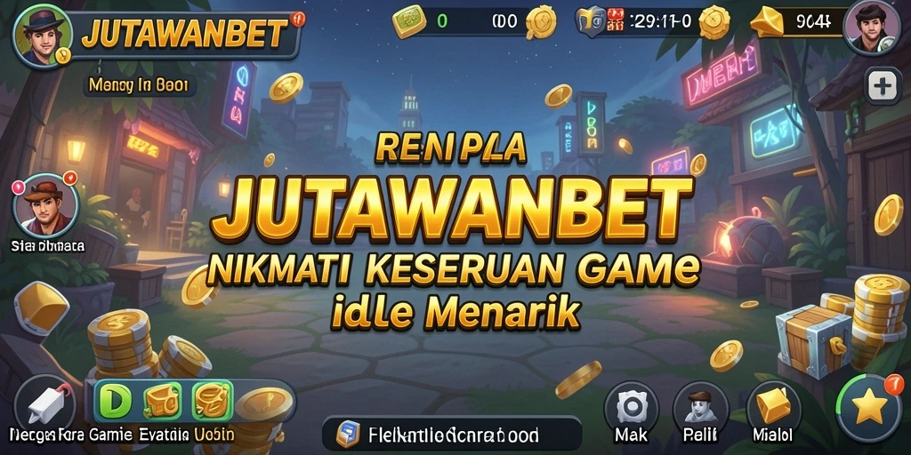 Tampilan gameplay <strong>JUTAWANBET</strong> dengan berbagai karakter dan sumber daya yang dikelola.