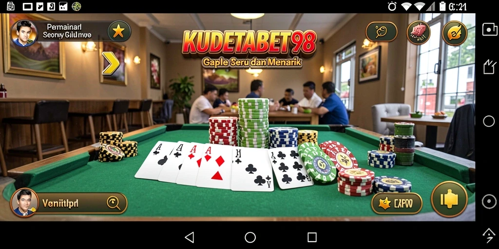 Tampilan menarik dari gameplay Gaple di KUDETABET98.