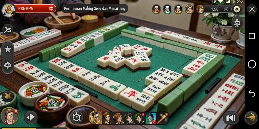 Screenshot gameplay RSNVIP6 menampilkan keindahan Mahjong.