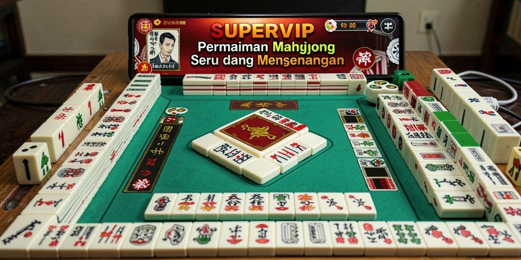 Gameplay seru bermain Mahjong di SUPERVIP yang penuh warna.