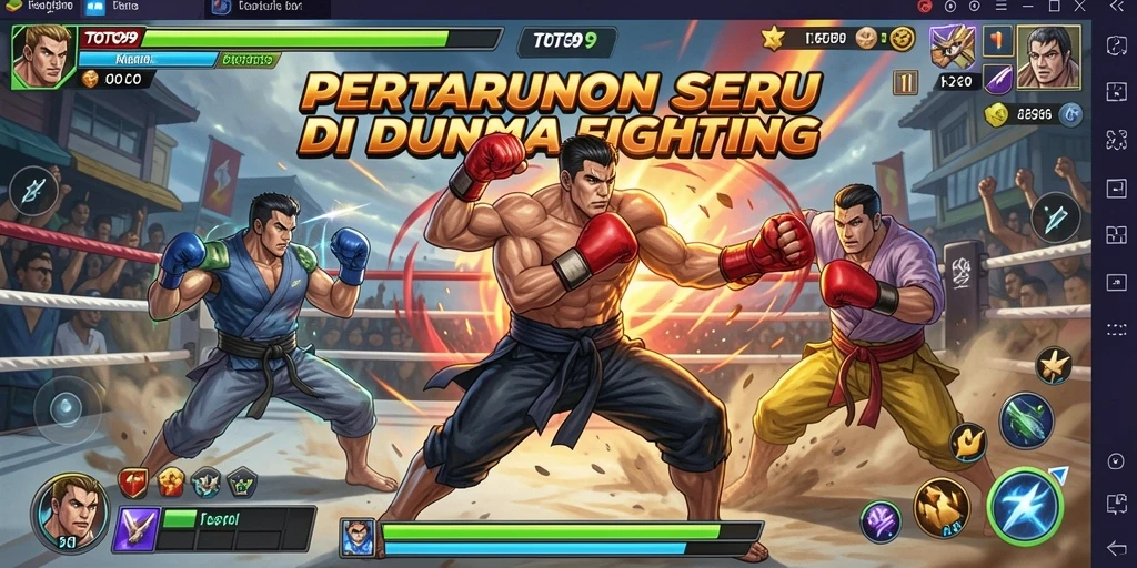 Tangkapan layar TOTO99 menunjukkan pertarungan intens antara karakter-karakter handal.