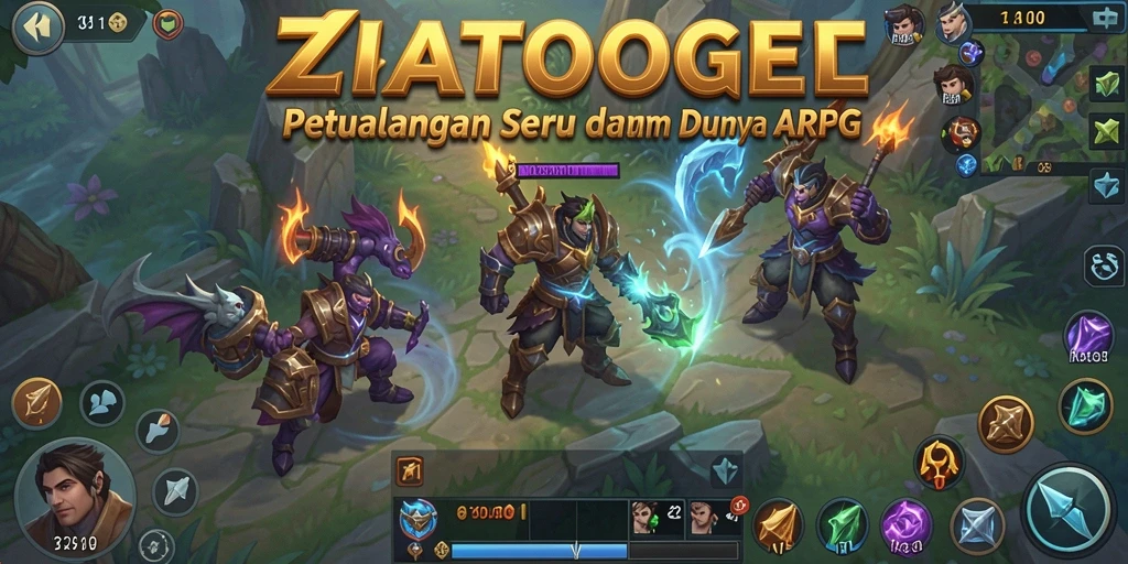 Tampilan gameplay ZIATOGEL yang fantastis dalam pertarungan ARPG.